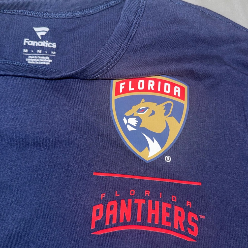Fanatics Florida Panthers Hockey Club Mens Navy Blue T-Shirt Size Medium NHL